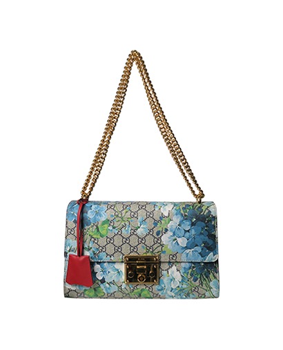 Gucci Supreme Blooms Padlock Shoulder Bag, front view